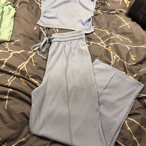 Light Blue Women's Cropped Pants